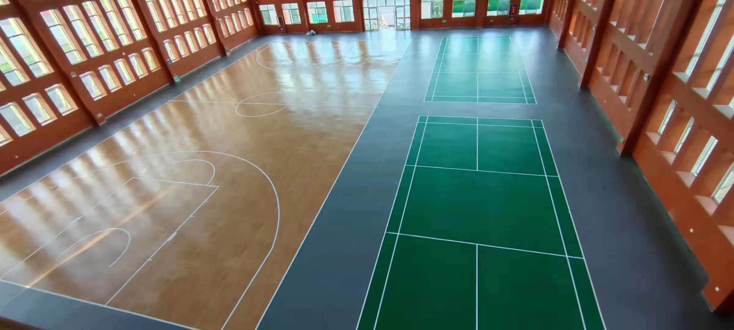 浙江奉化江口小学篮球羽毛球场完工
